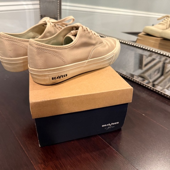 Khaki satin classic Legend style SeaVees sneaker JCrew collab - Picture 2 of 4